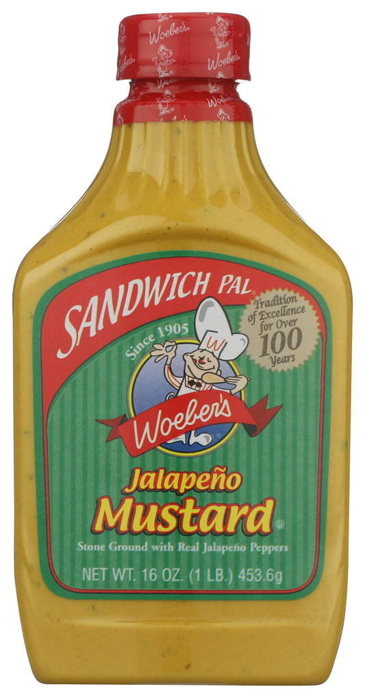 Mister Mustard Jalapeño Sandwich Mustard on white background