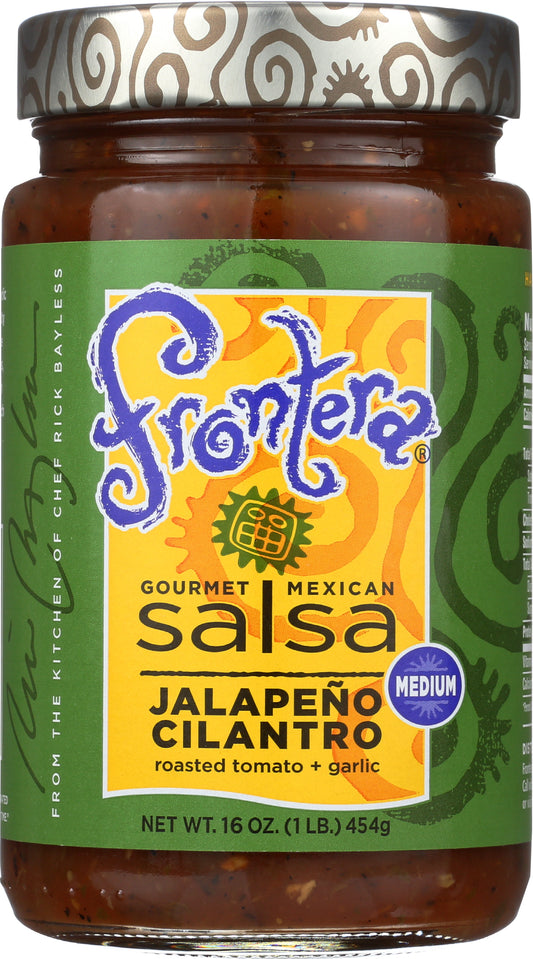 Frontera Jalapeno Cilantro Salsa on white background