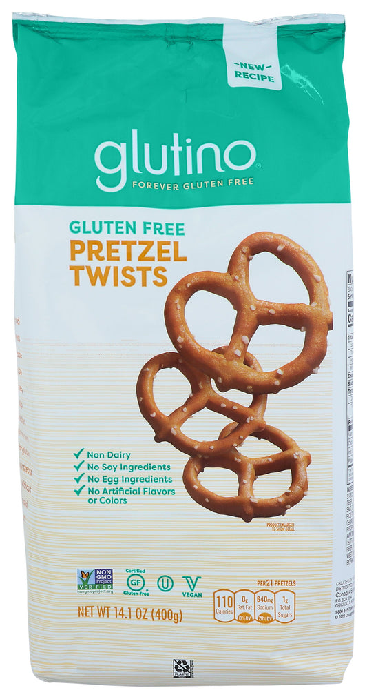 Glutino Gluten Free Pretzel Twists on white background