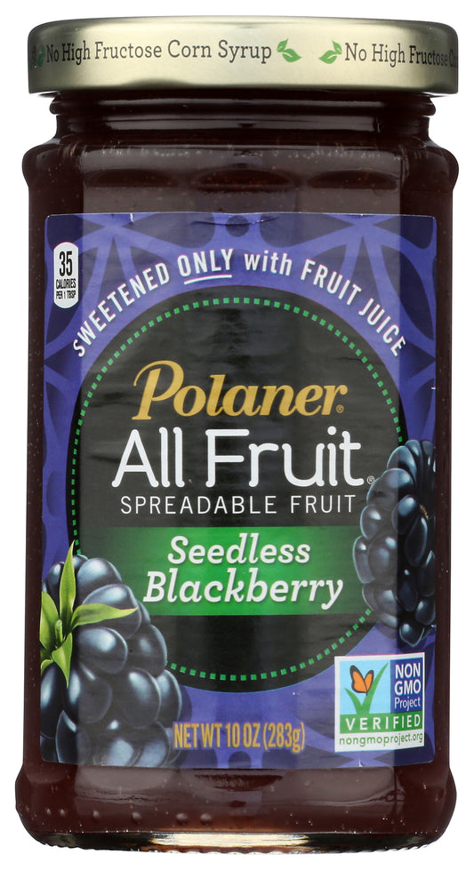 Polaner Seedless Blackberry Fruit Spread on white background