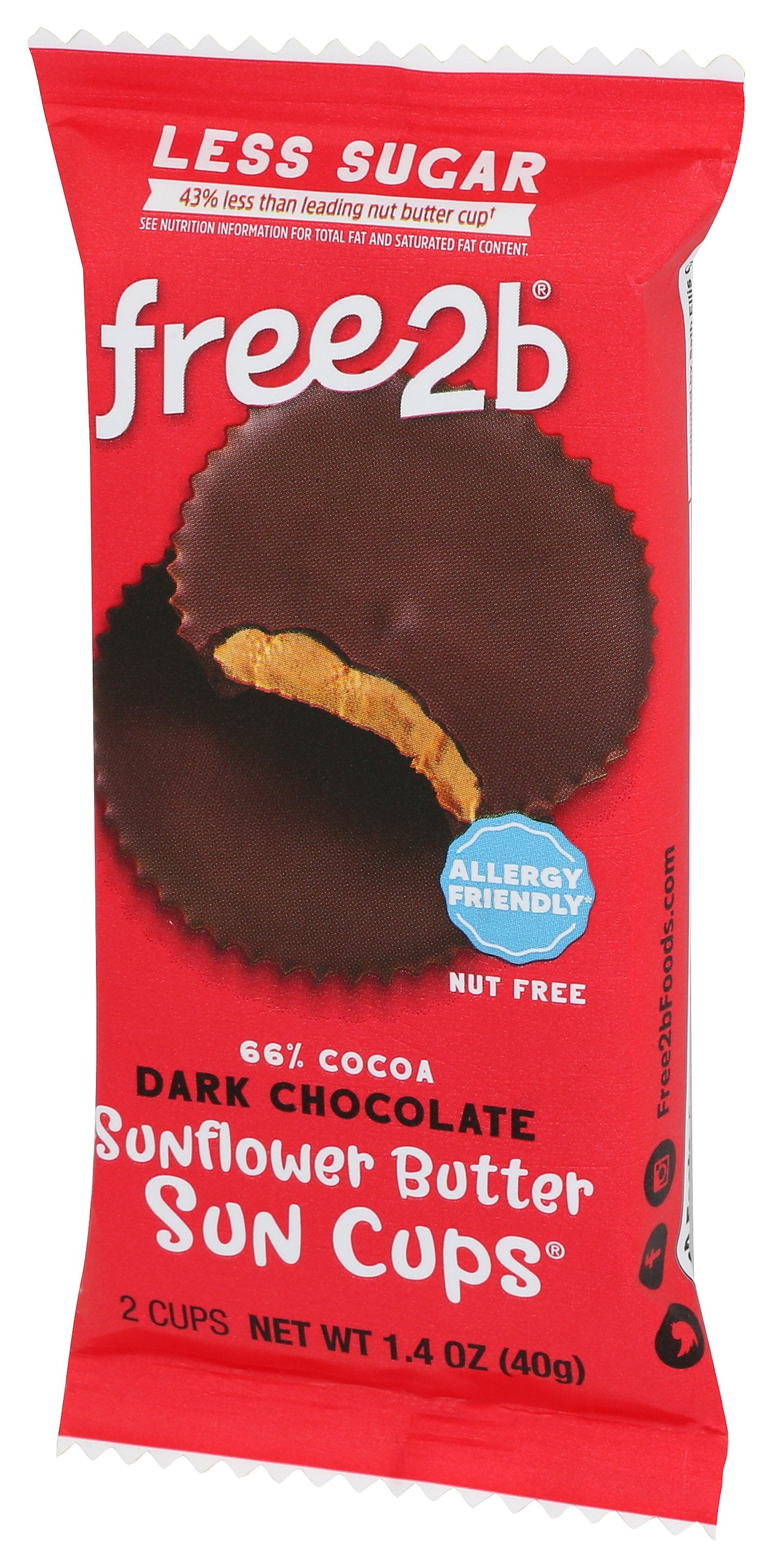 Free2B Dark Chocolate Sun Cups on white background